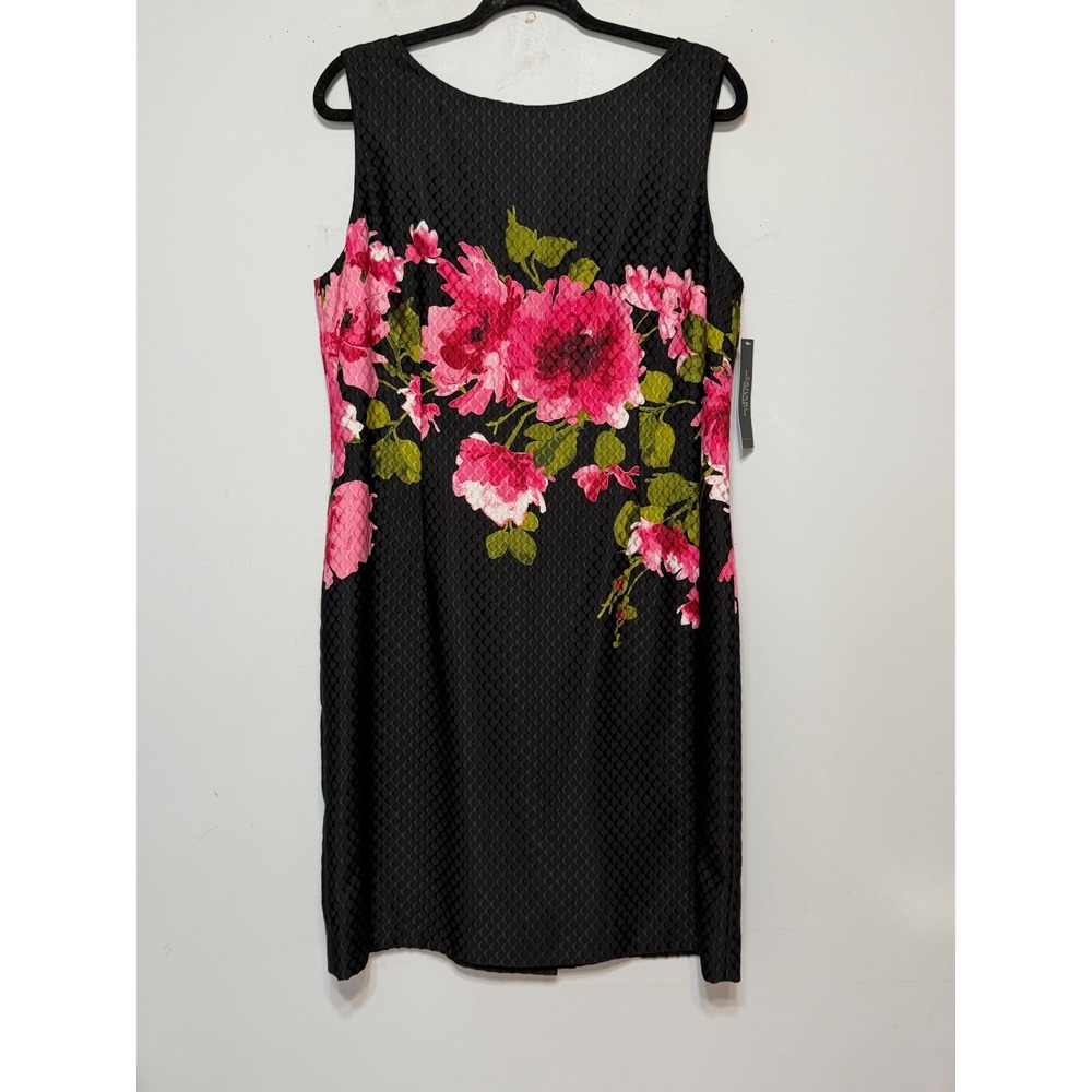 NWT Tahari Romantic Floral Textured Sheath Dress Sleeveless Size 14 Elegant Chic - Picture 2 of 9